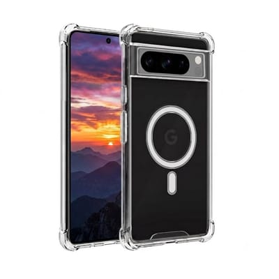 Casemania Hoesje Geschikt voor Google Pixel 8 Pro - Transparant - Anti-Shock Magnetische Back Cover - Geschikt voor MagSafe Telefoonhoesje