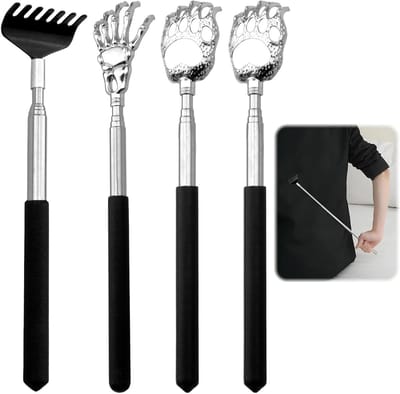 Allecto Plus - Set van 4 Telescopische Rugkrabbers - Verlengbaar - Hoofd- en Rugmassage - Zachte en Duurzame Materialen