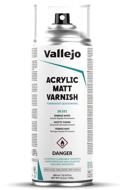 Vallejo Hobbyverf Acrylverf - 28531 Acrylic Matt Spray Varnish - Verf spuitbus - 400 ml