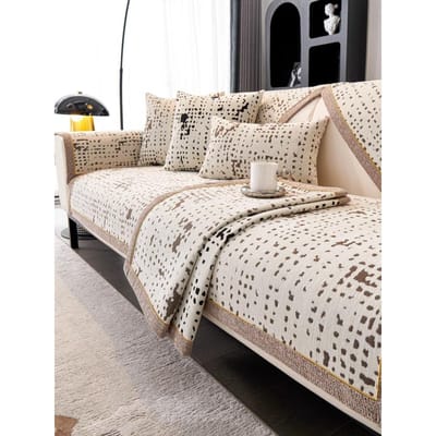 Geometrische Sofahoes Jacquard Fluweel Sofa Mat voor Woonkamer Antislip Sofahoes Universeel voor Alle Seizoenen Bank Sliphoes 70x70cm 1pcs