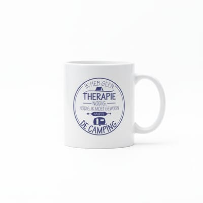 Ik Heb Geen Therapie Nodig Ik Moet Gewoon Naar de Camping Mok 330 ml – Grappige Outdoor Quote Keramische Mok – Ideaal Cadeau voor Kampeerliefhebbers