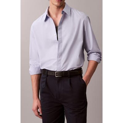 Calvin Klein Ls Solid Crisp Shirt Casual Blue Taglia: XL | Camicie Business Outlet | Uomo | Blu