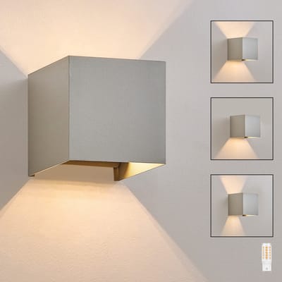 NETTLIFE Wandlamp LED - grijs - G9 - up down Licht - Geschikt voor binnen en buiten - IP65 - warm wit 3000K - Wandlampen voor tuin
