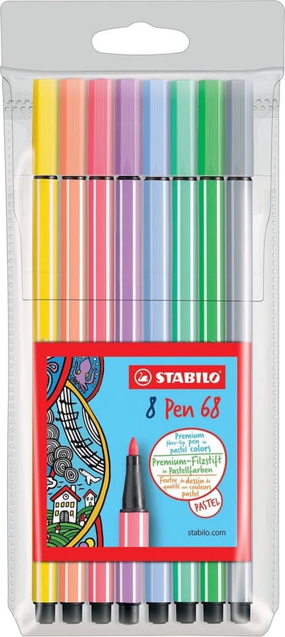 Set Viltstiften Stabilo Pen 68 Multicolour 8st.