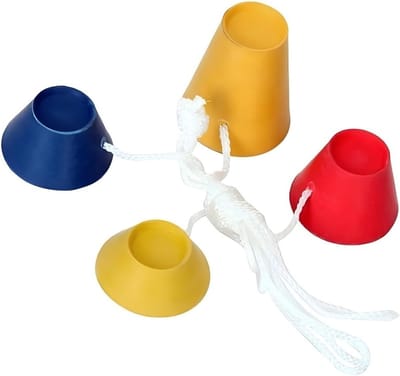 Set van 4 rubberen golfaccessoires in verschillende hoogtes en kleuren voor optimale prestaties op de golfbaan