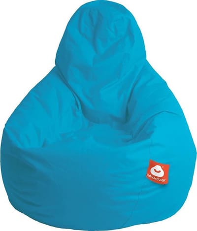 Whoober peervorm zitzak Barça outdoorTurquoise - Wasbaar - Voor binnen en buiten