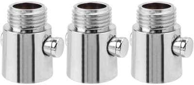 Dailygoods- Afsluitklep 3 Stuks - Douche Flow Control Ventiel - Douchekop Slang Adapter - Waterbesparing - Chroom Afwerking - G1/2" Verbindingsgrootte - Waterregelaar