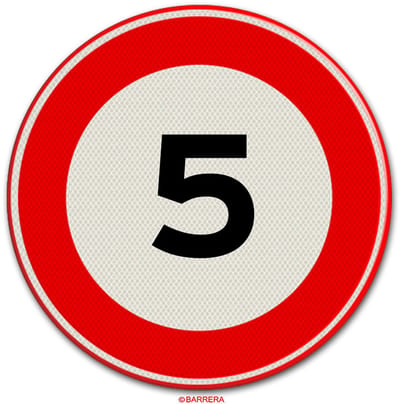 Maximum snelheid 5 km | Verkeersbord A01-05 - Ø 60 (Binnen bebouwde kom)