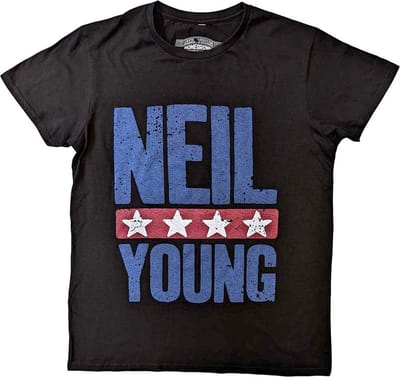 Neil Young - Stars Logo Heren T-shirt - S - Zwart