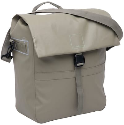 New Looxs ® Leeds Single - Enkele Fietstas - Afneembare Fietstas Enkel – Gerecycled materiaal - Geschikt voor Elektrische Fietsen – 19 liter - Taupe