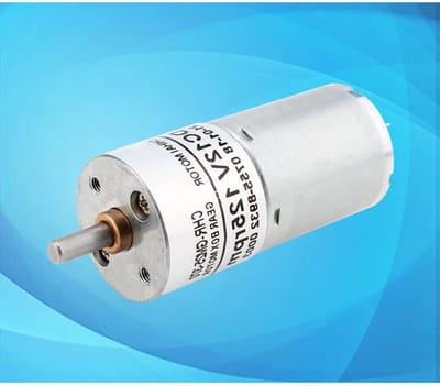 Mini Elektromotor - DC Motor - Robotica Projecten - Volledig Metalen Behuizing - Diameter 25mm - Zilver