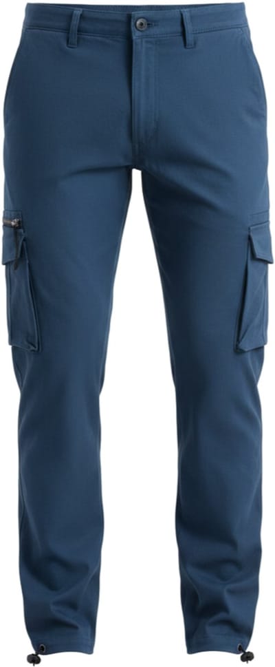 OMBRE Broek - Regular Fit - Katoen - Rits Denimblauw S