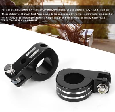 Dailygoods- Voetsteunmontageklem Eenvoudige Installatie - Voetsteunbeugel - Duurzaam Aluminium - Comfortabele Rijpositie - Universele Passend - Voor Motorfiets - Voetsteun