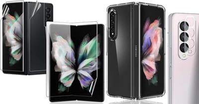 Hoesje geschikt voor Samsung Galaxy Z Fold 3 - Siliconen Hoesje + Ultratouch Folie Screenprotector + Camera Lens Tempered Glass Screen Protector