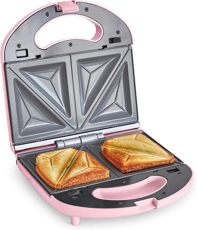 Broodjesmachine - Tosti Apparaat - Snelle Lunch Maken - Gezonde Keramische Platen - 23 x 232 cm - Roze