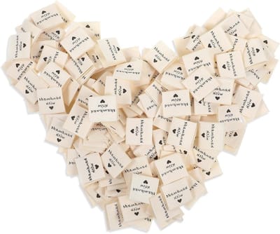 200 stuks handgemaakte labels voor naaien, stoffen labels voor kleding, accessoires en ambachtelijke projecten