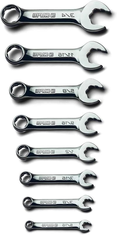 Ringsteeksleutelset - Combinatiesleutelset - Bouten Losdraaien - WaveDrive Pro Grip - 8-delig SAE - Zilver