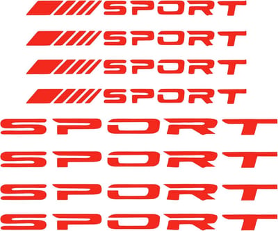 SnelShoppen - 8 Stuks Reflecterende Sport Embleem Stickers voor Auto Wielen, Rims, Hub, Racing, Waterproof Vinyl, Voor Auto, Truck, Motor, Laptop
