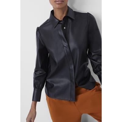 French Connection Crolenda Pu Shirt Black Taglia: 8 | Magliette intime Outlet | Donna | Nero
