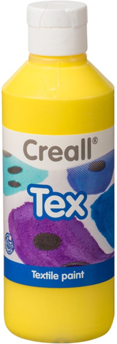 Creall Textiel- & Stoffenverf - Geel - 6 x 250 ml - Machine wasbaar na fixatie - Voor T-shirts, jeans, schoenen, stoffen tassen, meubels en auto-interieurs/hemelbekleding