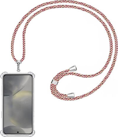 Telefoonkoord + Hoesje Geschikt voor Samsung Galaxy S24 - Lengte Verstelbaar - Telefoonketting - Shock Proof Case - Meerkleurig