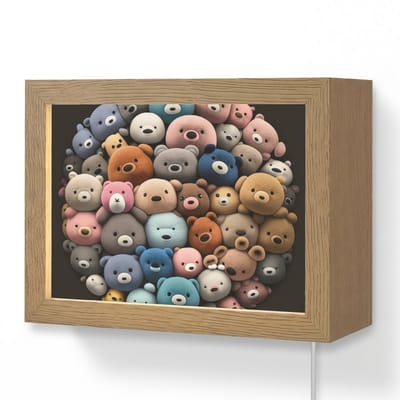 Wandlamp 20x15 cm - Oplaadbaar - Teddybeer - Knuffel - Dieren - Meisjes - Jongens - Wandlampen binnen woonkamer - Slaapkamer lamp met kabel - Decoratieve nachtlamp - Vloerlamp snoer