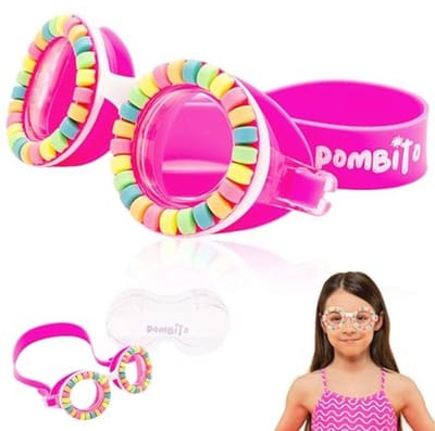 Zwembril voor kinderen met UV-bescherming en condensvrije lens, grappig ontwerp met brillenetui