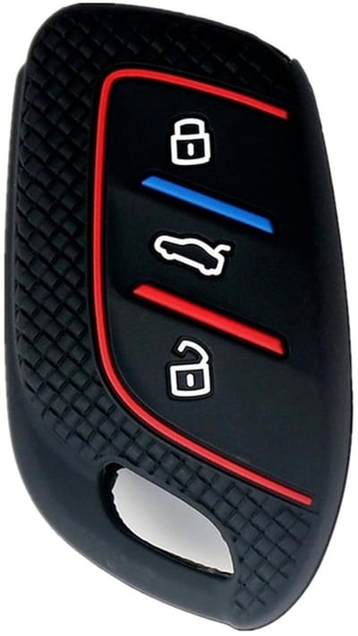 Solidchoice - Dailygoody - Autosleutel Cover - Siliconen Sleutelomhulsels - Bescherming voor Sleutels - Zwart - Geschikt voor Roewe en MG Modellen - 3 Knoppen