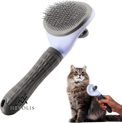 Nevolis Kattenborstel zelfreinigende zuigborstel verwijdert ondervacht hondenborstel hondenborstel kattenborstel kort tot lang haar geschikt voor zachte kattenborstel plukborstel - verwijdering - zachte - lang haar .