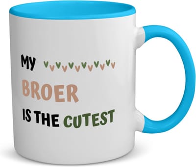 Akyol - my broer is the cutest koffiemok - theemok - blauw - Broer - schattige broer - verjaardagscadeau - verjaardag - cadeau - cadeautje voor broer - broer artikelen - kado - geschenk - gift - 350 ML inhoud