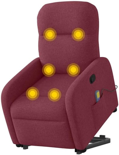Sta-op stoel - Fauteuil massage - Ontspannen zitten - Elektrische heffunctie - 66 x 88 x 95 cm - Wijnrood