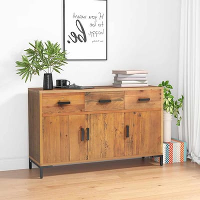vidaXL - Dressoir - 110x35x70 - cm - massief - grenenhout - bruin