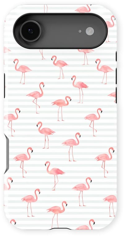 DripCase Hoesje geschikt voor iPhone 17 Air | Happy Stripes Motief | Magnetisch Opladen | 2-in-1 Ontwerp | Vrolijke Backcover geschikt voor iPhone 17 Air Flamingo Flush