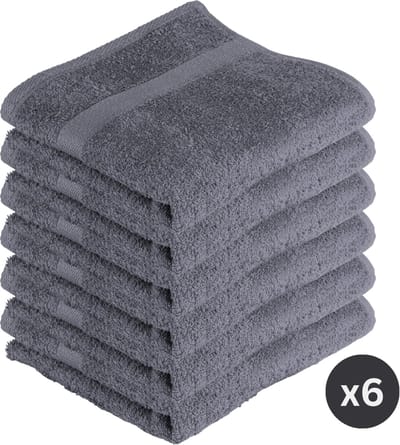 TISECO HOME STUDIO - Handdoek RIVA - SET/6 - 100% katoen - 450 g/m² - 100% katoen - superzacht en zeer absorberend - 50x100 cm - Blue stone