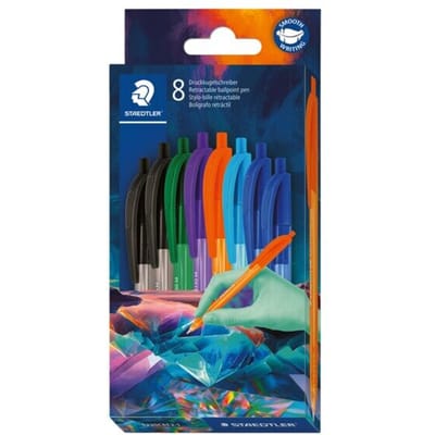 STAEDTLER druikbalpen ball 4230 M Edition 1, 8 stuks, donkere kleuren