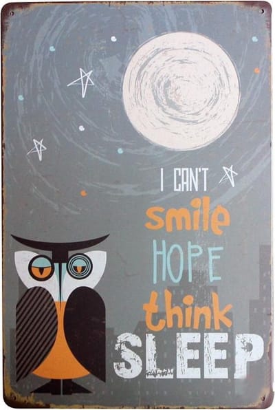 METALEN WANDBORD UIL RECLAMEBORD MUURPLAAT VINTAGE RETRO WANDDECORATIE TEKST DECORATIEBORD RECLAME NOSTALGIE ART  30x20 cm can t not smile nr 834