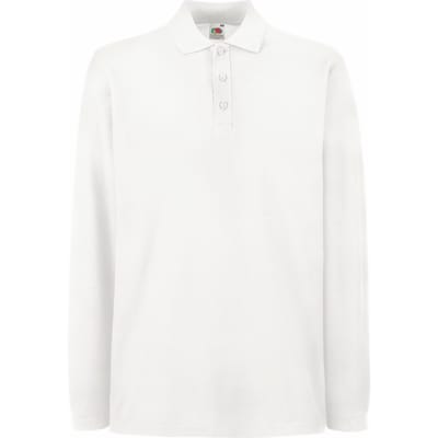 Fruit Of The Loom Heren Premium Poloshirt Met Lange Mouwen (Wit)