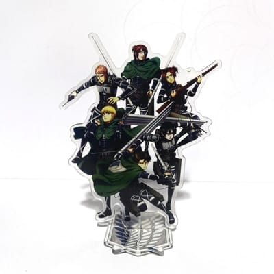 L'Attaque des Titans Acrylique Debout Eren Mikasa Levi Erwin Armin Figurine d'Action Anime Titan Loup 16cm Modèle Jouets Décoration Jouets Pour Enfant 15cm