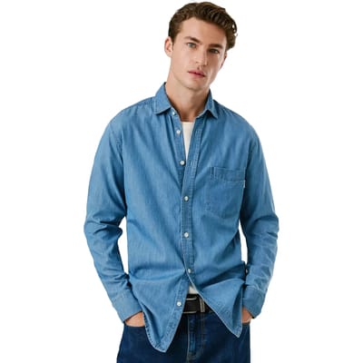 Pepe Jeans Classic Denim Slim Overhemd Met Lange Mouwen Blauw L Man