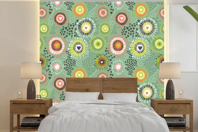 Behang - Fotobehang Bloem - Design - Hartjes - Breedte 240 cm x hoogte 240 cm