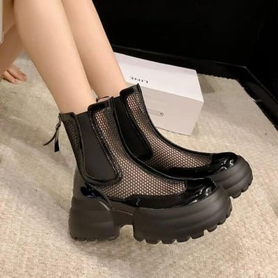 Platform Hoge Hakken Mesh Vrouwen Schoenen Sandalen Zomer Coole Laarzen Sandalen Designer Jurk Wandelen Vrouwelijke Pompen 38