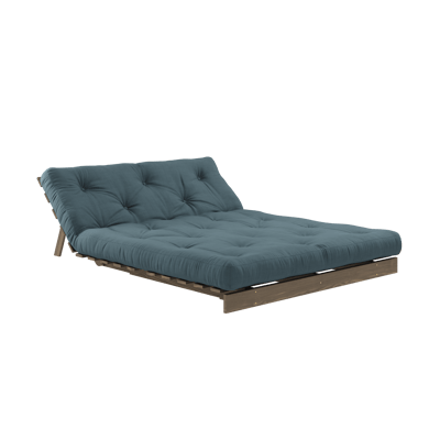 Karup Slaapbank Roots 140 - 757 Petrol Blue - 106 carob brown lacquered