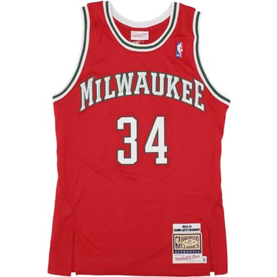 Basketbaltanktop voor heren Nba Home Jersey 2014 nr. 34 Giannis Antetokounmpo Milbuc rood
