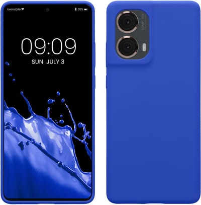 kwmobile telefoonhoesje geschikt voor Motorola Moto G85 5G - Hoesje met siliconen coating - Smartphone case in Baltisch blauw