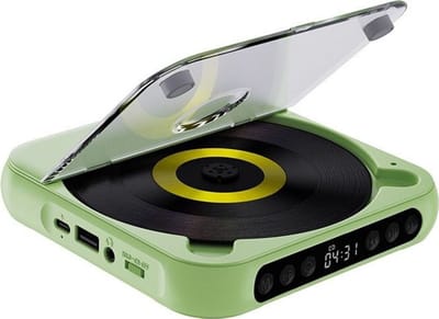Draagbare Bluetooth-cd-speler met USB-C-snelladen – Ultradun en compact – Ondersteunt MP3/WMA-formaten – Geschikt voor zowel reizen als thuisgebruik – Groen