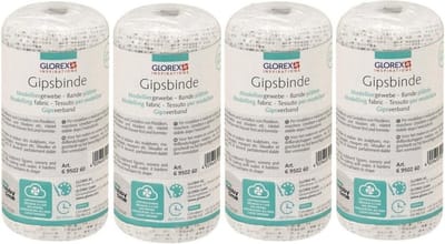 Keratex gipsverband - 4x - 2 meter x 10 cm - rollen - wit - huidvriendelijk