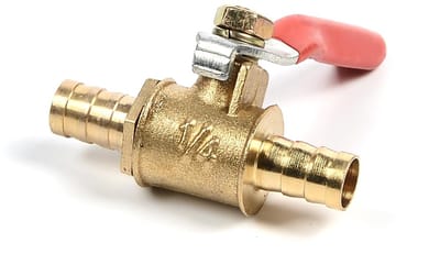 Dailygoods - Messing Kogelkraan 8 mm - Afsluitventiel Slangadapter - Water Gas Olie - Eenvoudige Installatie - Duurzaam Metaal - Compact Formaat