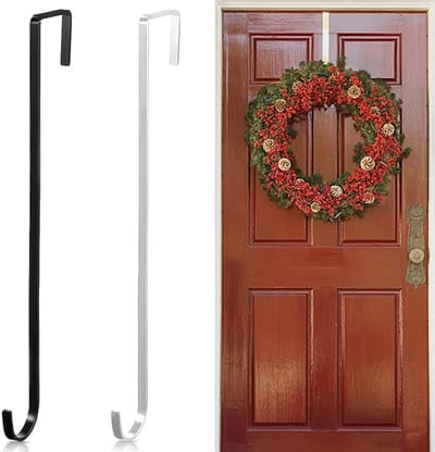 Dailygoody - Over de deur haken - Wreath hanger - 30cm - Multifunctionele haak voor handdoeken en kleding - 2 stuks - Ideaal voor thuis