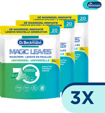 Dr. Beckmann - Magic Leaves Wasstrips - Voordeelset – Universeel 3 stuks - Colour 3 stuks – 120 Wasbeurten