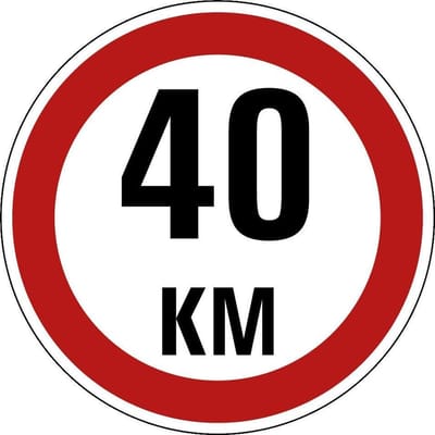 Maximaal 40 km sticker, A1 300 mm